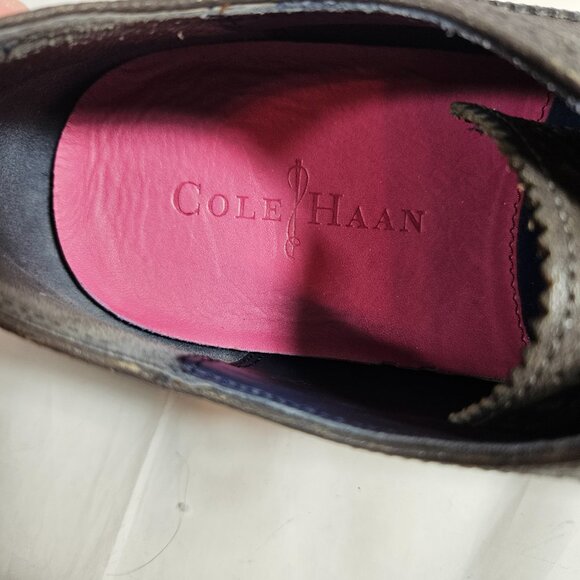 Cole Haan Wingtip Oxfords Gray and Pink Shoes Men\'s Size 10.5 Loafers C11078 main image 7